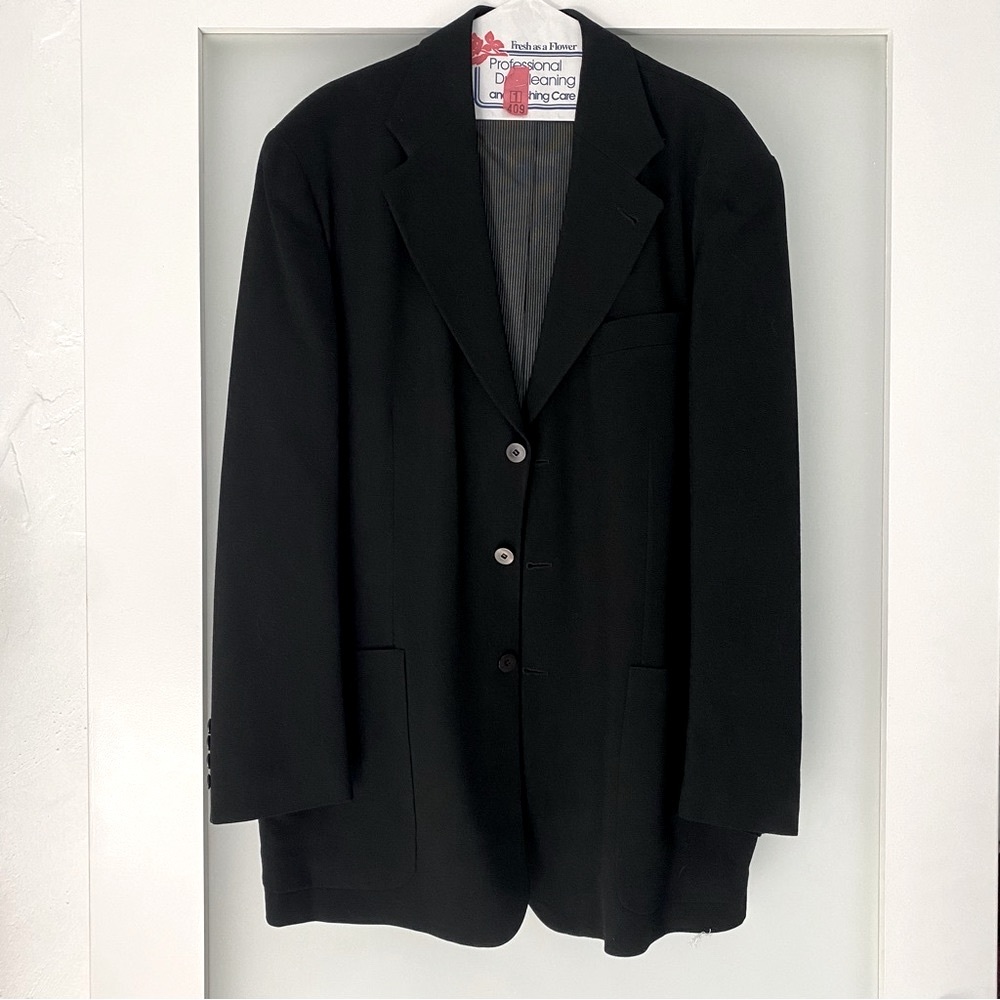 mondo di marco for saks fifth avenue black sports coat jacket Large 100% wool
